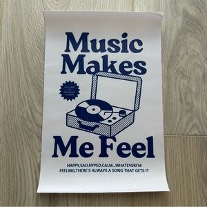 Music Makes Me Feel Canvas Art Print Poster